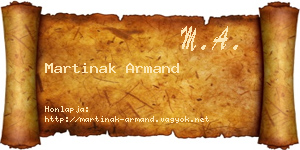 Martinak Armand névjegykártya